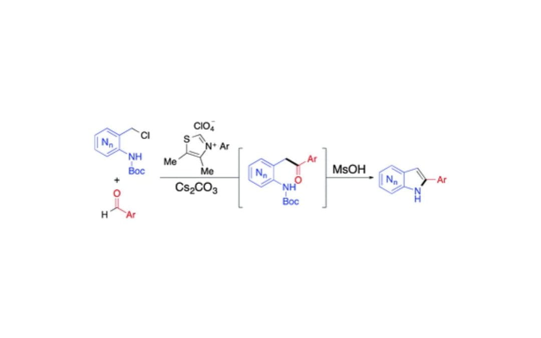 Azaindole synthesis through dual activation catalysis with N-heterocyclic carbenes
