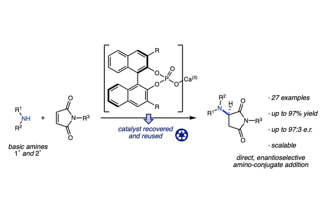 Calcium(II)-catalyzed enantioselective conjugate additions of amines